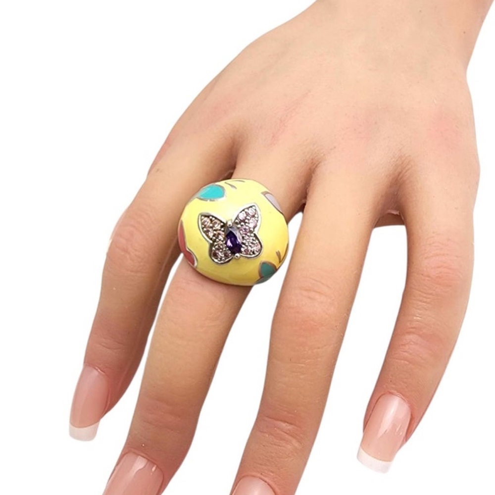 Butterfly Accent Yellow Ring